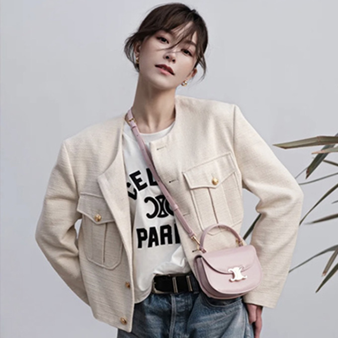 celine triomphe leather mini besace saddle bag